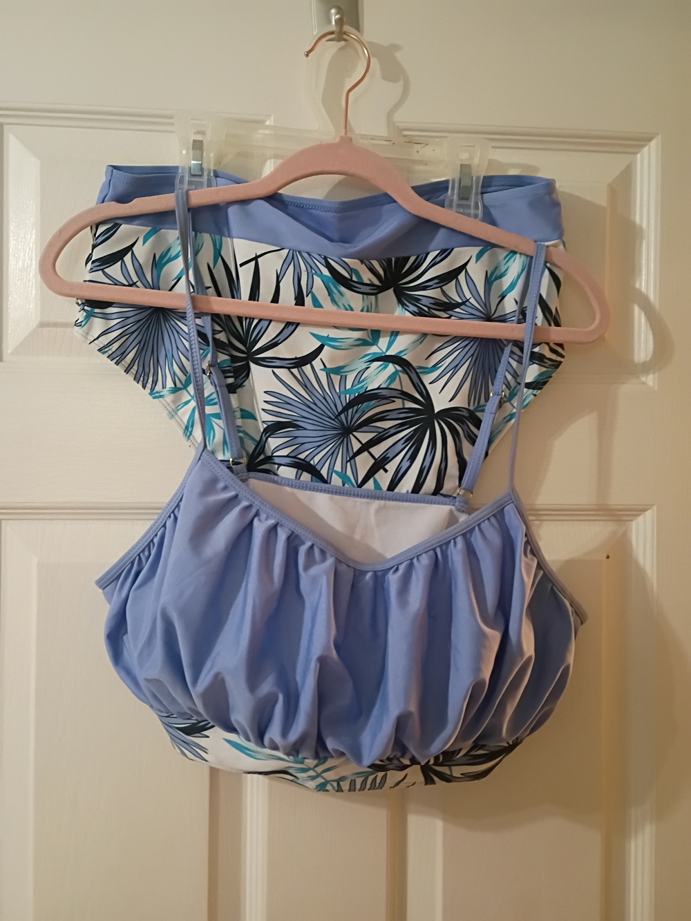 SHEIN Light Blue Tropical Print Bikini Set